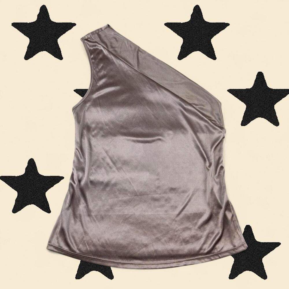 ★ Liquid bronze one shoulder top ★